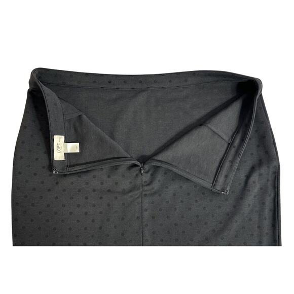 Ann Taylor Loft Petites Womens Black Polkadot Skirt size 14P - Picture 7 of 7